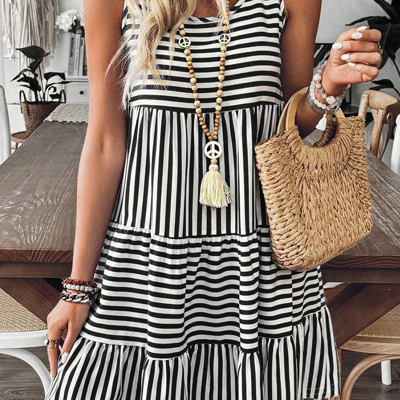 Striped Sleeveless Mini Dress