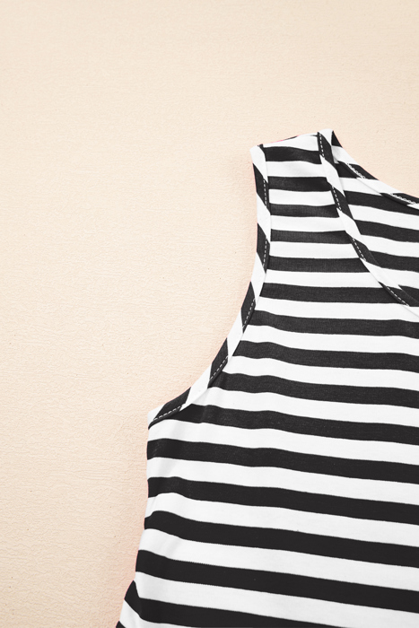 Striped Sleeveless Mini Dress