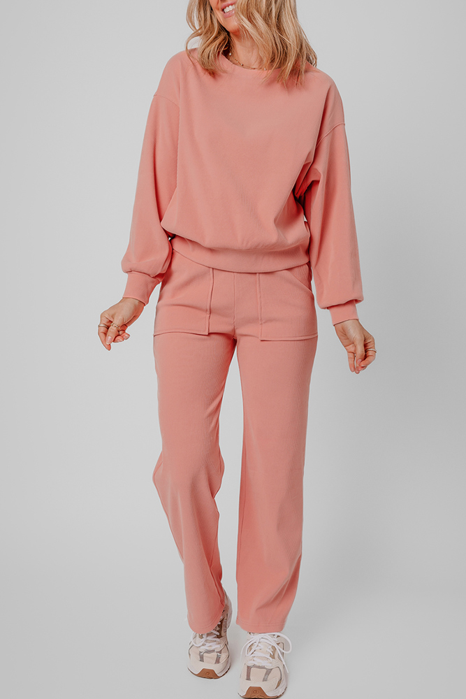 The Rowe | Ribbed Knit Two Piece Lounge Set