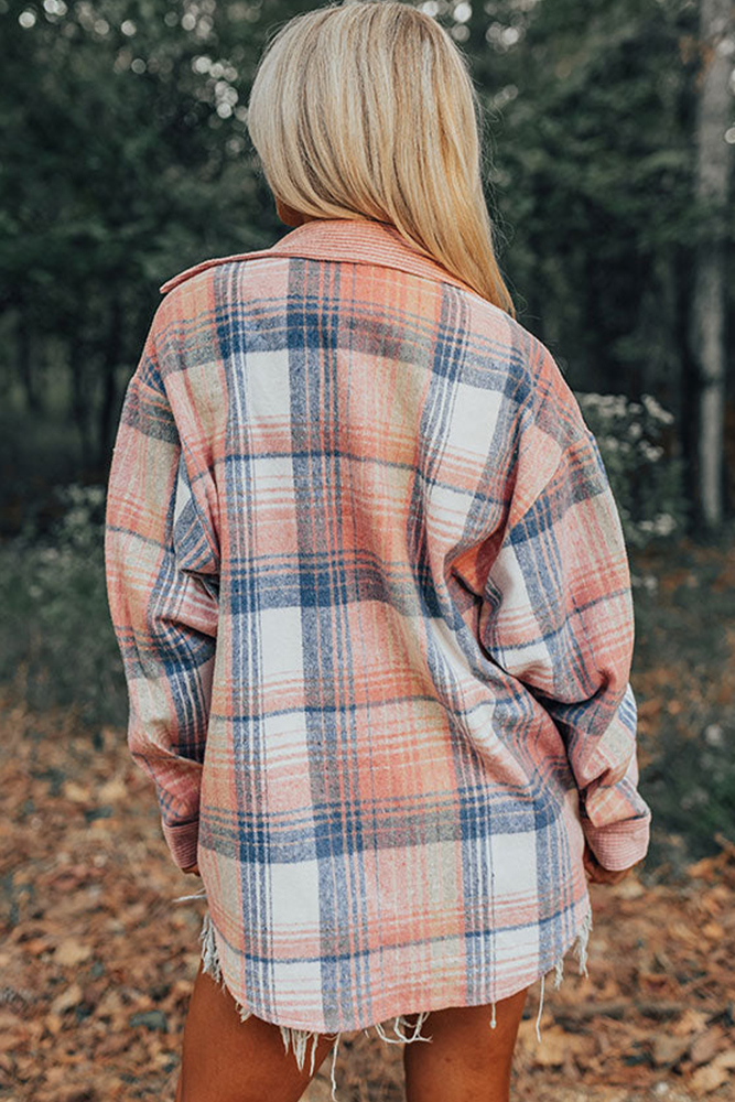 The Laney | Plaid Corduroy Patchwork Chest Pocket Shacket