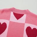  The Poppy | Pink Love Heart Checkered Valentine Knit Sweater