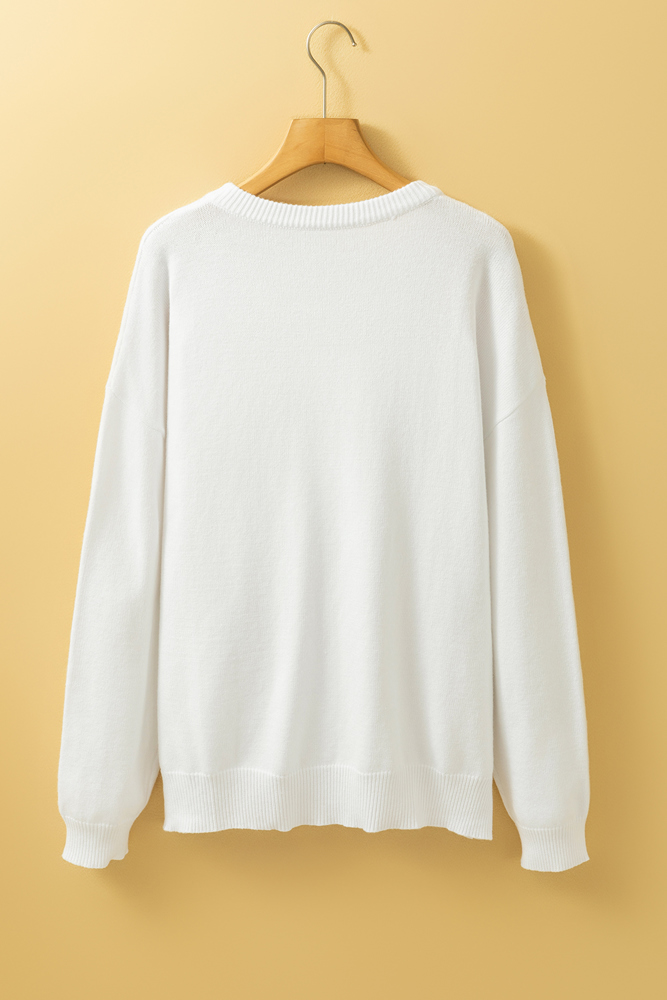 Thankful Ivory Embroidered Sweater