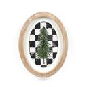 Wood Framed Oval Tree Sign Check Christmas Collection