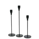 Tall Candle Holders - Set of 3 Black Iron Collection