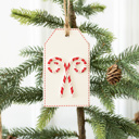 Merry Christmas & Candy Cane Reversible Christmas Wood Tag