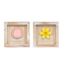 3D Tulip & Daffodil Spring & Easter Wood Framed Signs