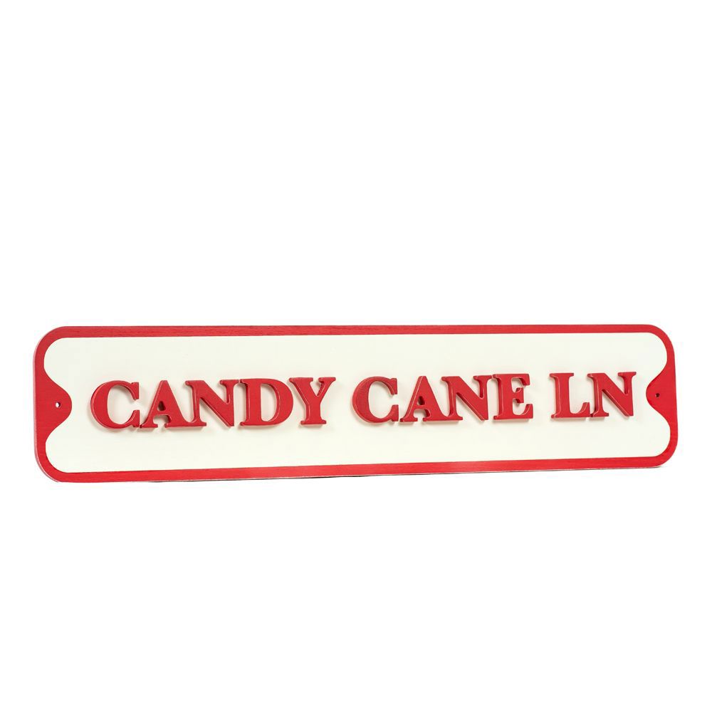 Candy Cane Lane Wood Sign