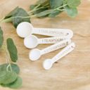 White Wood Measuring Spoon - Set of 4 Kitchen Organizers & Accessories