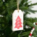 Tree & Present Reversible Christmas Wood Tag