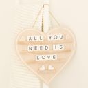 Natural Wood Hanging Heart Wood Letterboards