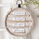 4 Ledge Round Bamboo Wood Letterboards