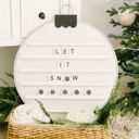 White Round Ornament Wood Letterboards