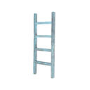 Robins Egg Blue 48 inches Rustic Farmhouse Reclaimed Wood Decorative Bookcase, Blanket Ladder