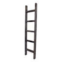 Smoky Black 60 inches Rustic Farmhouse Reclaimed Wood Decorative Bookcase, Blanket Ladder