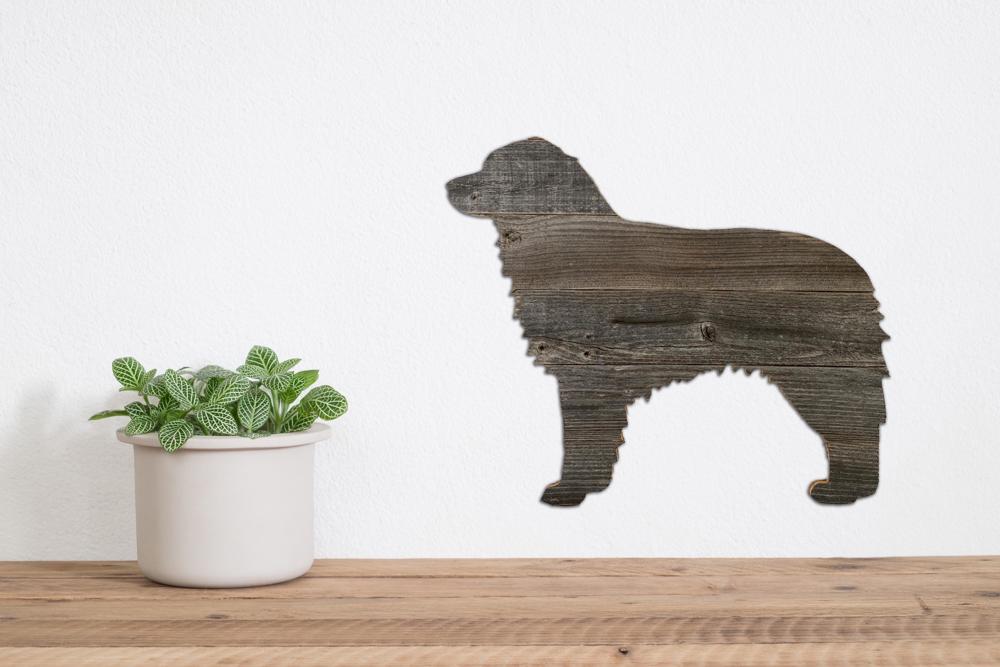 Rustic Farmhouse Australian Shepherd Cutout Reclaimed Wood Silhouette