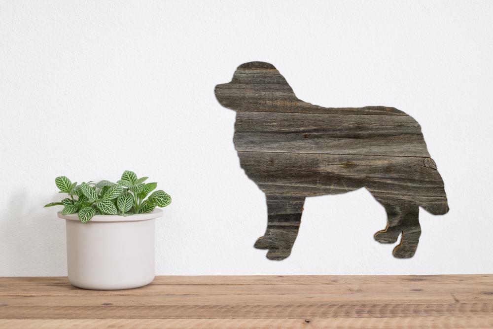 Rustic Farmhouse Bernese Mountain Dog Cutout Reclaimed Wood Silhouette