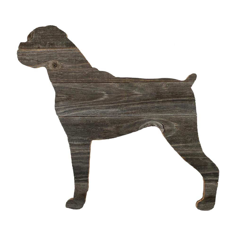 Rustic Farmhouse Boxer Cutout Reclaimed Wood Silhouette