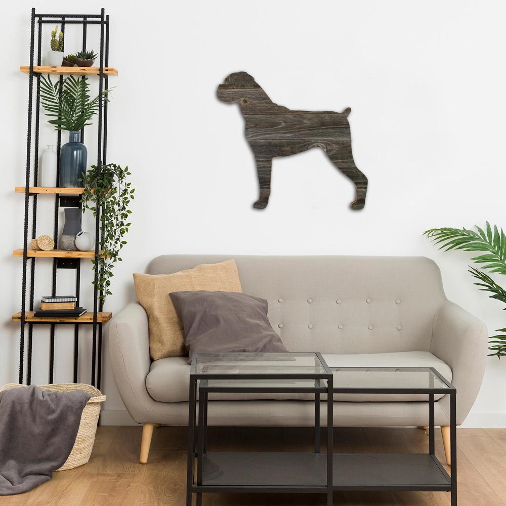 Rustic Farmhouse Boxer Cutout Reclaimed Wood Silhouette