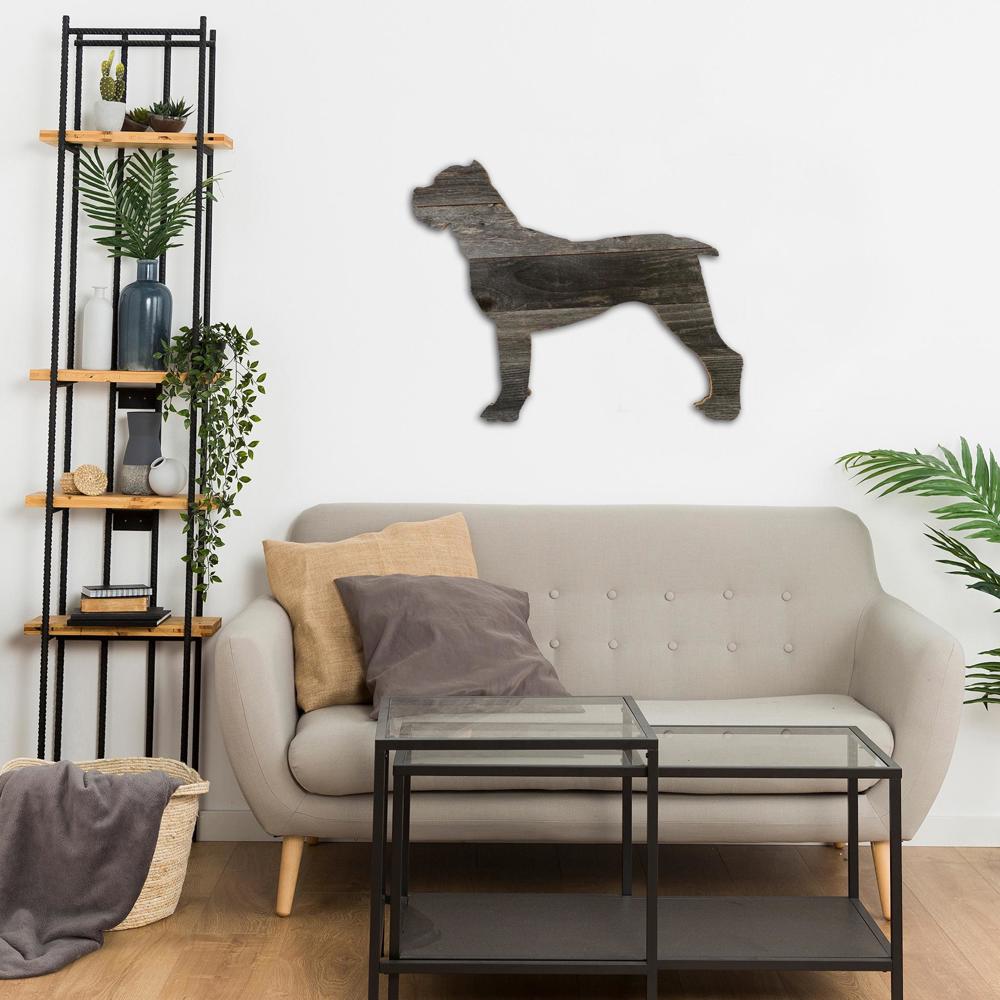 Rustic Farmhouse Cane Corso Cutout Reclaimed Wood Silhouette