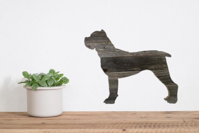 Rustic Farmhouse Cane Corso Cutout Reclaimed Wood Silhouette