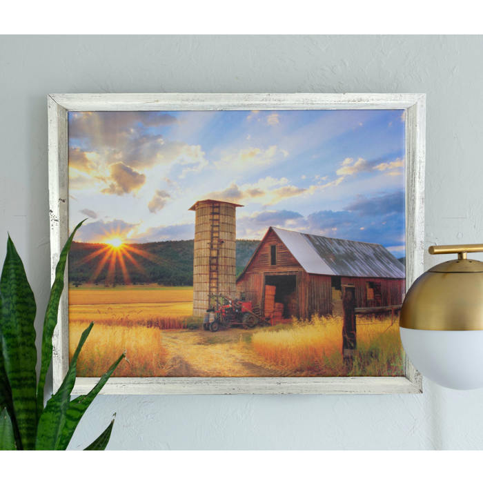 Rustic Farmhouse Canvas Series Floating Wood Frame