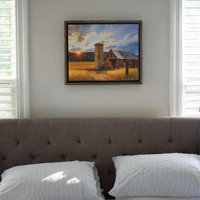 Rustic Farmhouse Canvas Series Floating Wood Frame