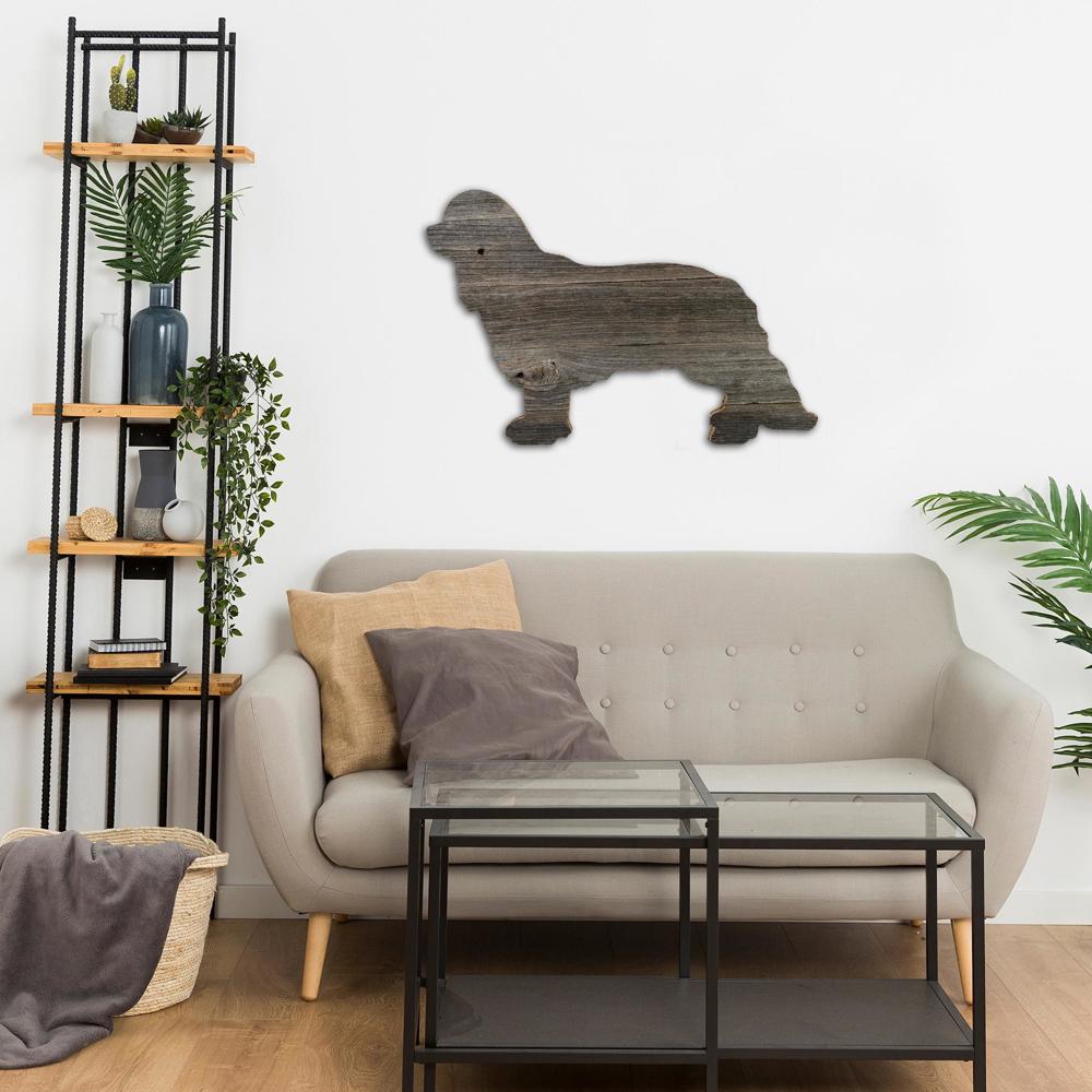 Rustic Farmhouse Cavalier King Charles Spaniel Cutout Reclaimed Wood Silhouette