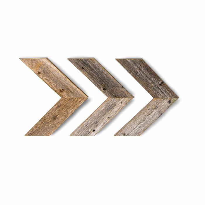 Rustic Farmhouse 11 in. x 14 in. Reclaimed Wood Chevron Arrows (Set of 3)