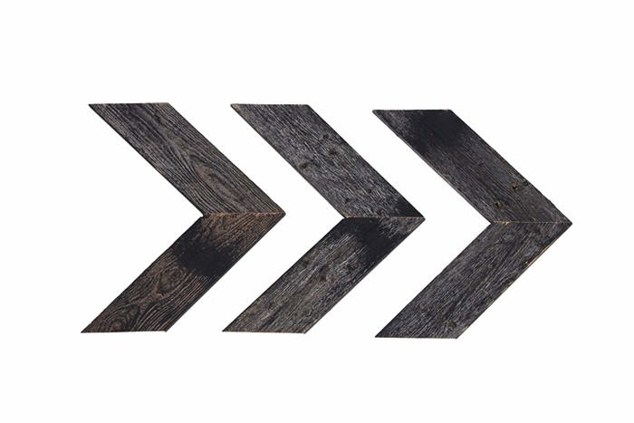 Rustic Farmhouse 11 in. x 14 in. Reclaimed Wood Chevron Arrows (Set of 3)