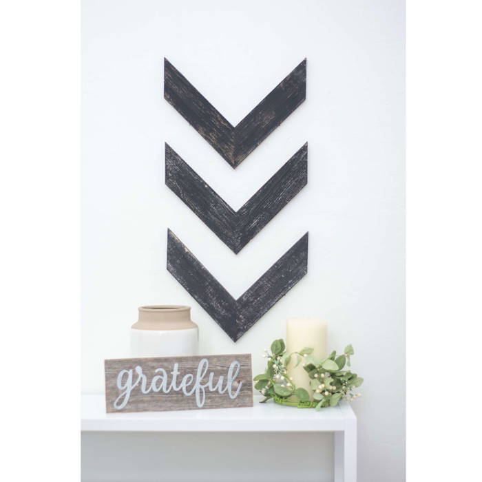 Rustic Farmhouse 11 in. x 14 in. Reclaimed Wood Chevron Arrows (Set of 3)