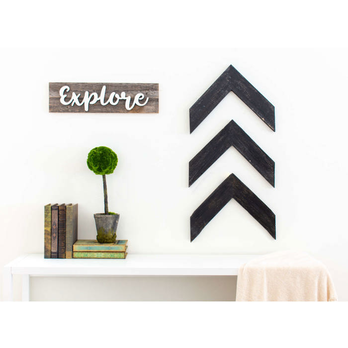 Rustic Farmhouse 11 in. x 14 in. Reclaimed Wood Chevron Arrows (Set of 3)