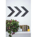 Smoky Black Rustic Farmhouse 11 in. x 14 in. Reclaimed Wood Chevron Arrows (Set of 3)