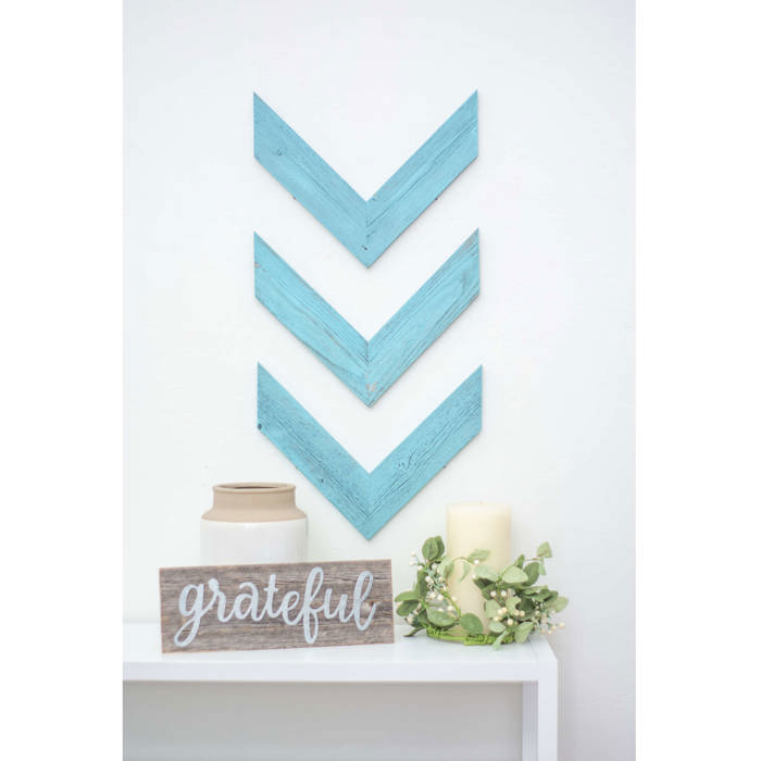 Rustic Farmhouse 11 in. x 14 in. Reclaimed Wood Chevron Arrows (Set of 3)