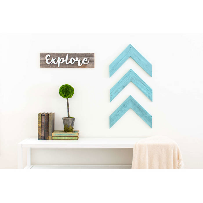 Rustic Farmhouse 11 in. x 14 in. Reclaimed Wood Chevron Arrows (Set of 3)