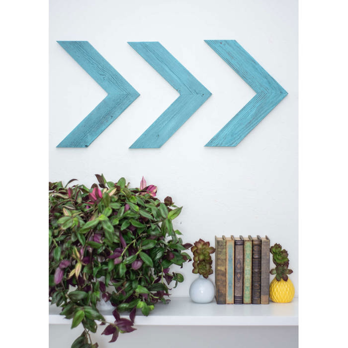 Rustic Farmhouse 11 in. x 14 in. Reclaimed Wood Chevron Arrows (Set of 3)