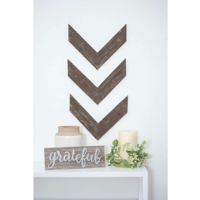 Rustic Farmhouse 11 in. x 14 in. Reclaimed Wood Chevron Arrows (Set of 3)