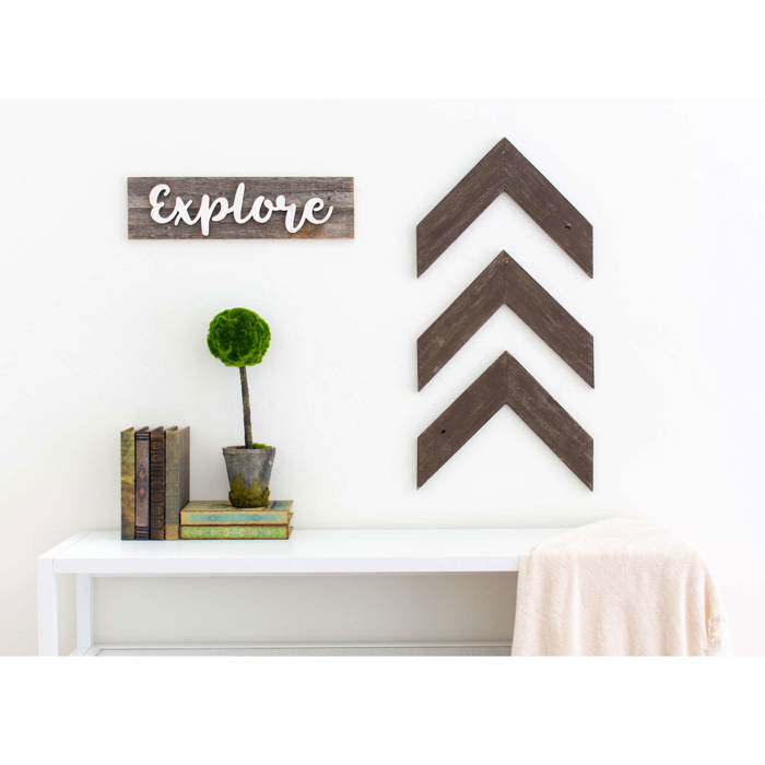 Rustic Farmhouse 11 in. x 14 in. Reclaimed Wood Chevron Arrows (Set of 3)