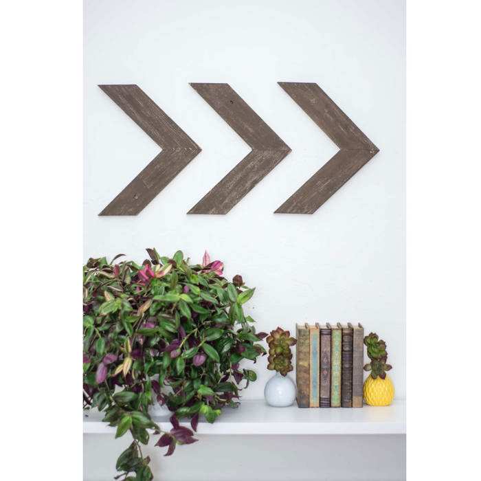 Rustic Farmhouse 11 in. x 14 in. Reclaimed Wood Chevron Arrows (Set of 3)