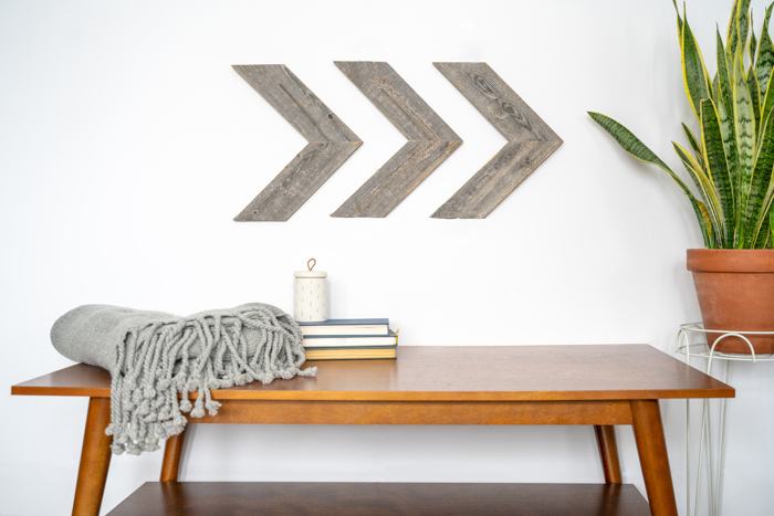 Rustic Farmhouse 11 in. x 14 in. Reclaimed Wood Chevron Arrows (Set of 3)