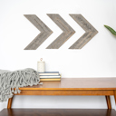 Weathered Gray Rustic Farmhouse 11 in. x 14 in. Reclaimed Wood Chevron Arrows (Set of 3)