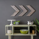 Weathered Gray Rustic Farmhouse 11 in. x 14 in. Reclaimed Wood Chevron Arrows (Set of 3)