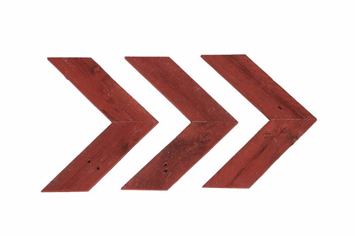 Rustic Farmhouse 11 in. x 14 in. Reclaimed Wood Chevron Arrows (Set of 3)