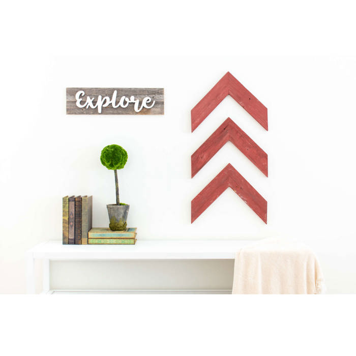 Rustic Farmhouse 11 in. x 14 in. Reclaimed Wood Chevron Arrows (Set of 3)