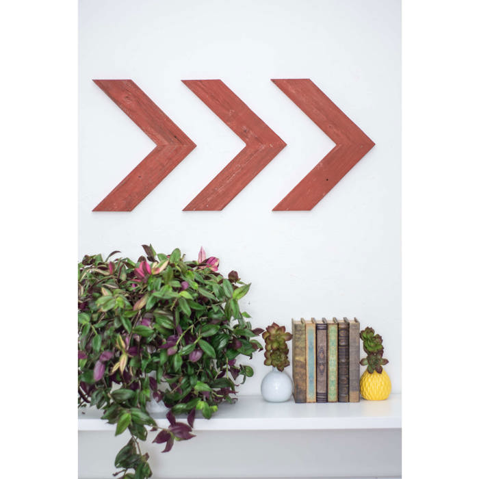 Rustic Farmhouse 11 in. x 14 in. Reclaimed Wood Chevron Arrows (Set of 3)