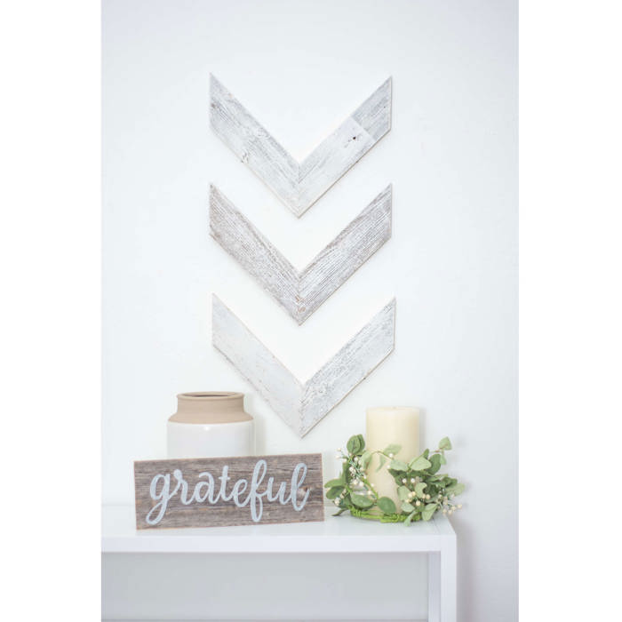 Rustic Farmhouse 11 in. x 14 in. Reclaimed Wood Chevron Arrows (Set of 3)