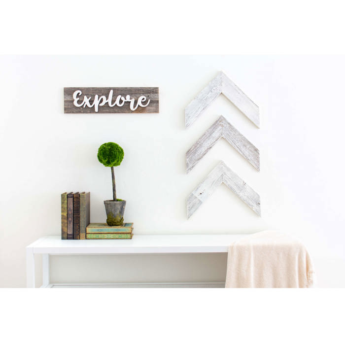 Rustic Farmhouse 11 in. x 14 in. Reclaimed Wood Chevron Arrows (Set of 3)