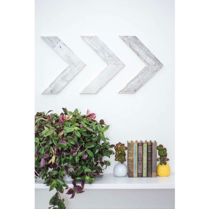 Rustic Farmhouse 11 in. x 14 in. Reclaimed Wood Chevron Arrows (Set of 3)