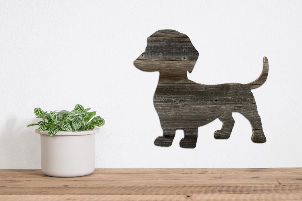 Rustic Farmhouse Dachshund Cutout Reclaimed Wood Silhouette