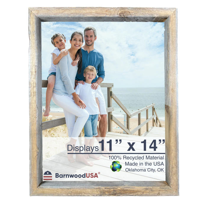 Rustic Farmhouse Signature Series Reclaimed Solid Wood Deep Inset Picture Frame