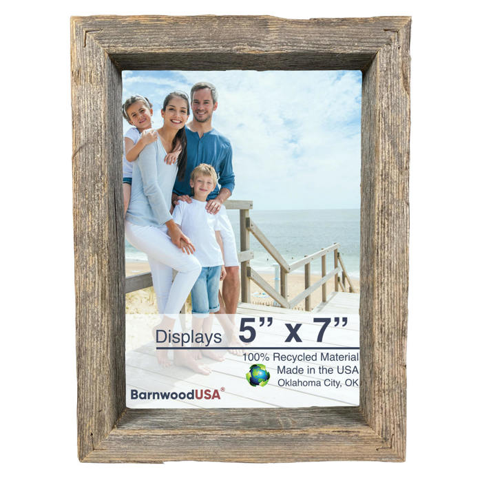 Rustic Farmhouse Signature Series Reclaimed Solid Wood Deep Inset Picture Frame